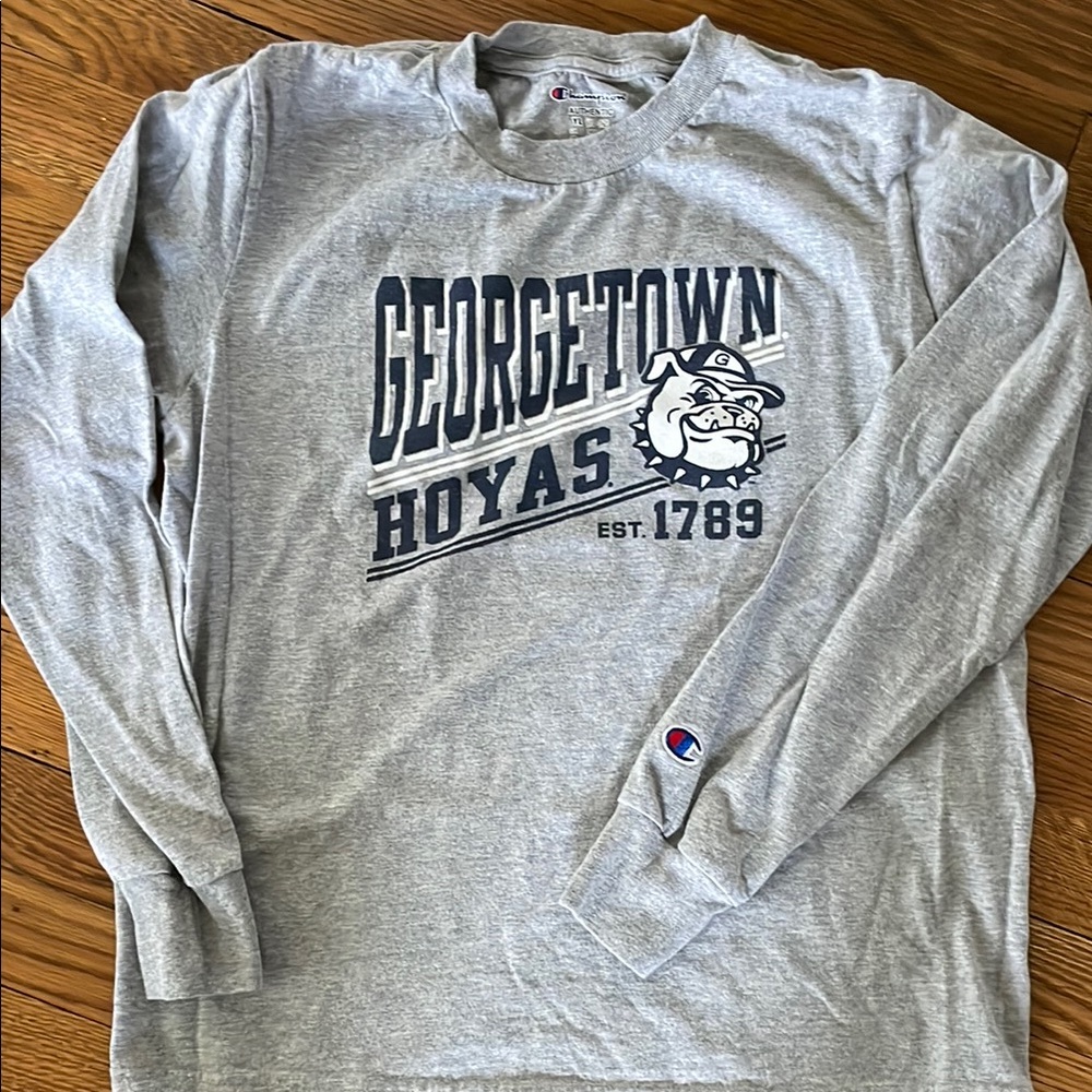 Champion Gray Georgetown Hoyas Long Sleeve Shirt
